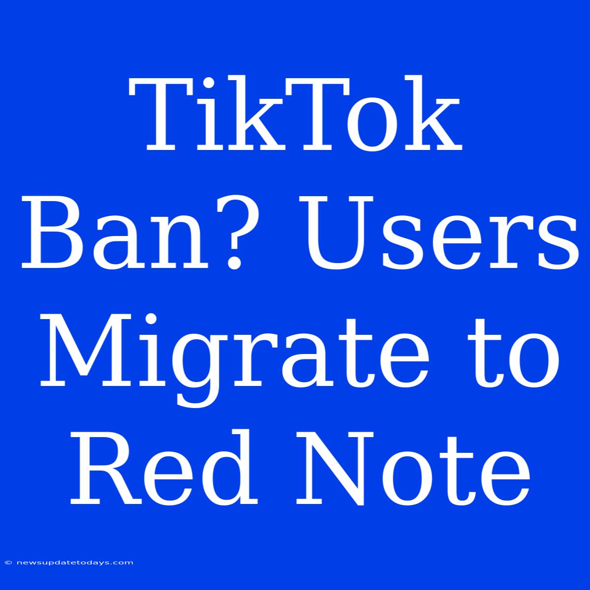 TikTok Ban? Users Migrate To Red Note