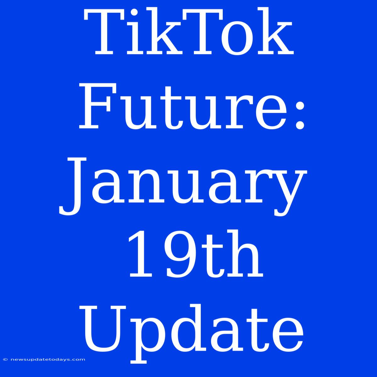 TikTok Future: January 19th Update