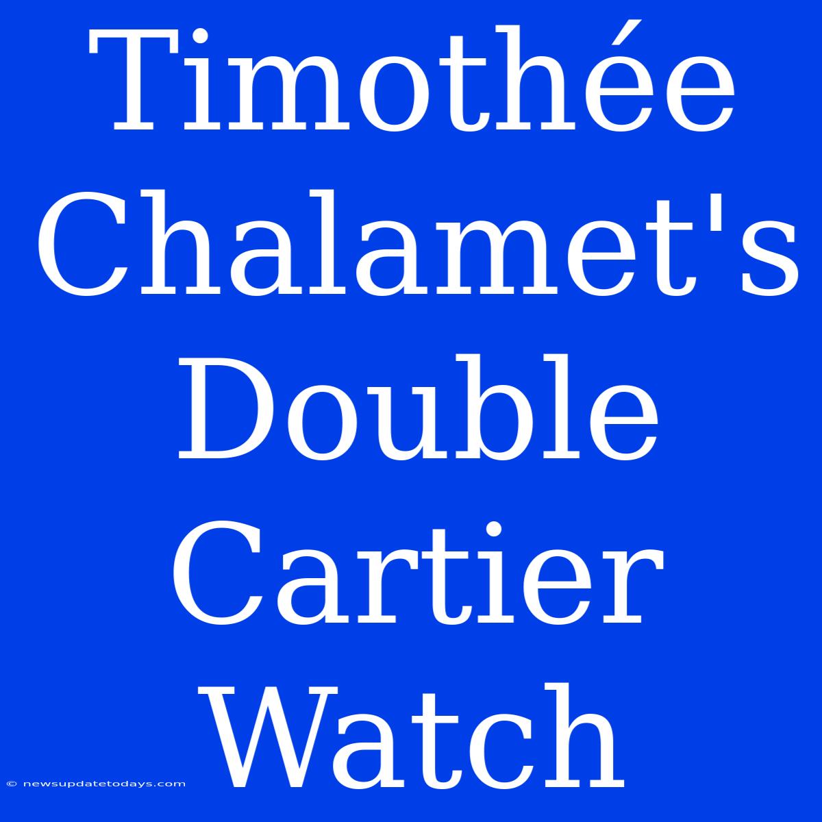 Timothée Chalamet's Double Cartier Watch