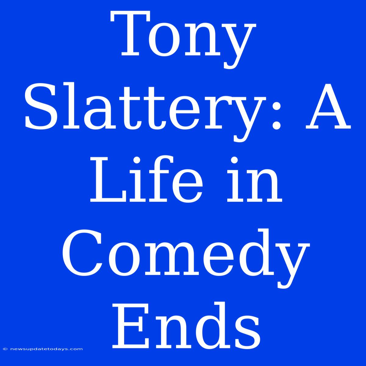 Tony Slattery: A Life In Comedy Ends