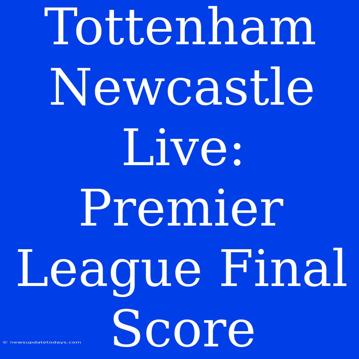 Tottenham Newcastle Live: Premier League Final Score