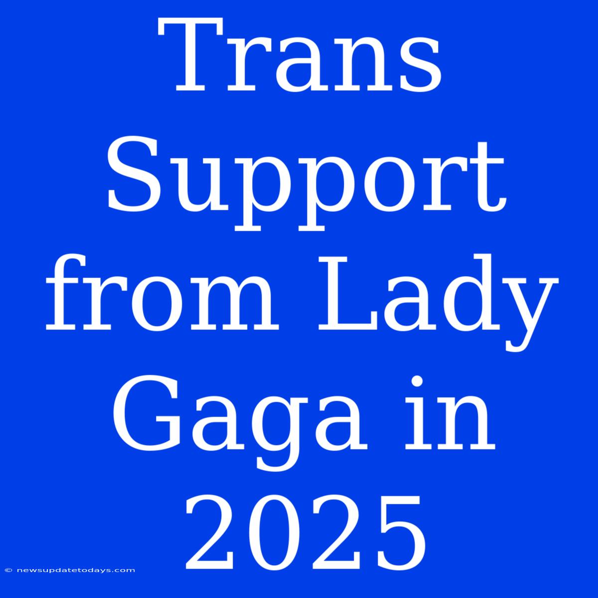 Trans Support From Lady Gaga In 2025