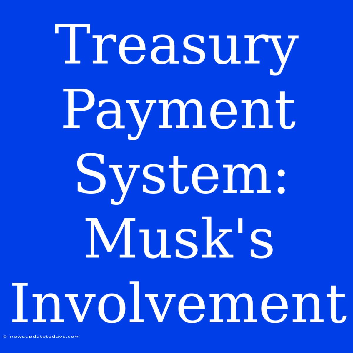 Treasury Payment System: Musk's Involvement