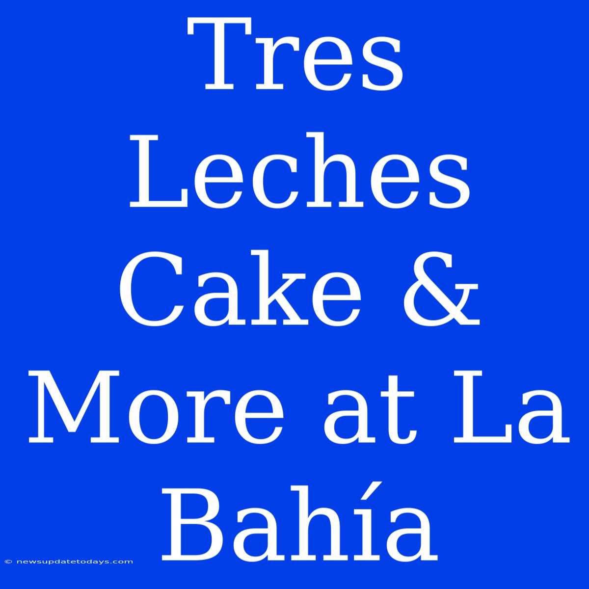 Tres Leches Cake & More At La Bahía