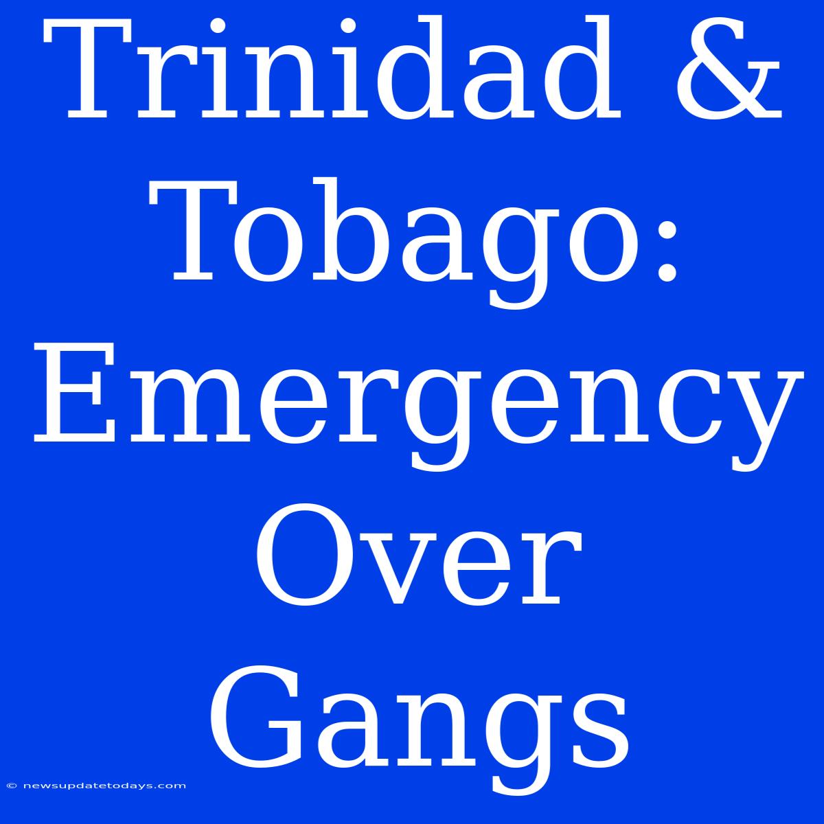 Trinidad & Tobago: Emergency Over Gangs