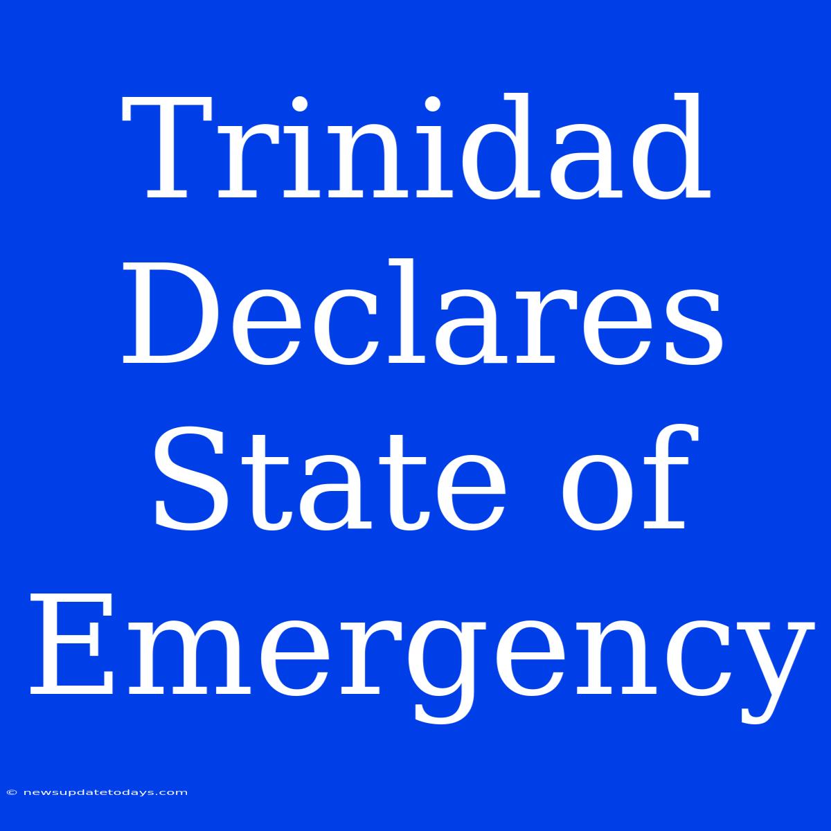 Trinidad Declares State Of Emergency