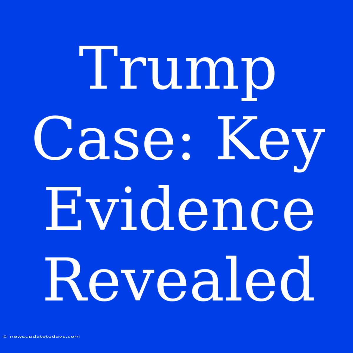 Trump Case: Key Evidence Revealed