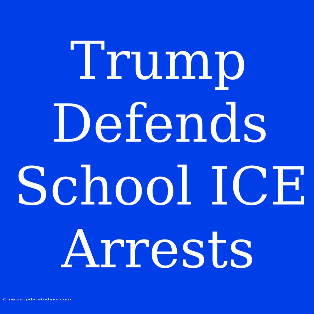 Trump Defends School ICE Arrests