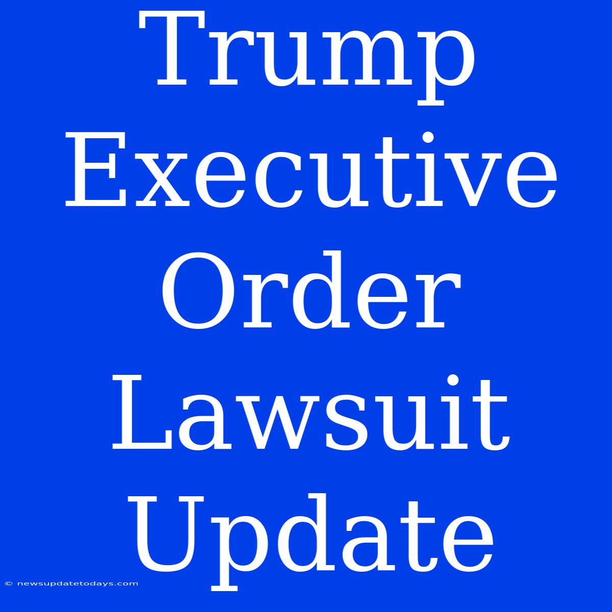 Trump Executive Order Lawsuit Update