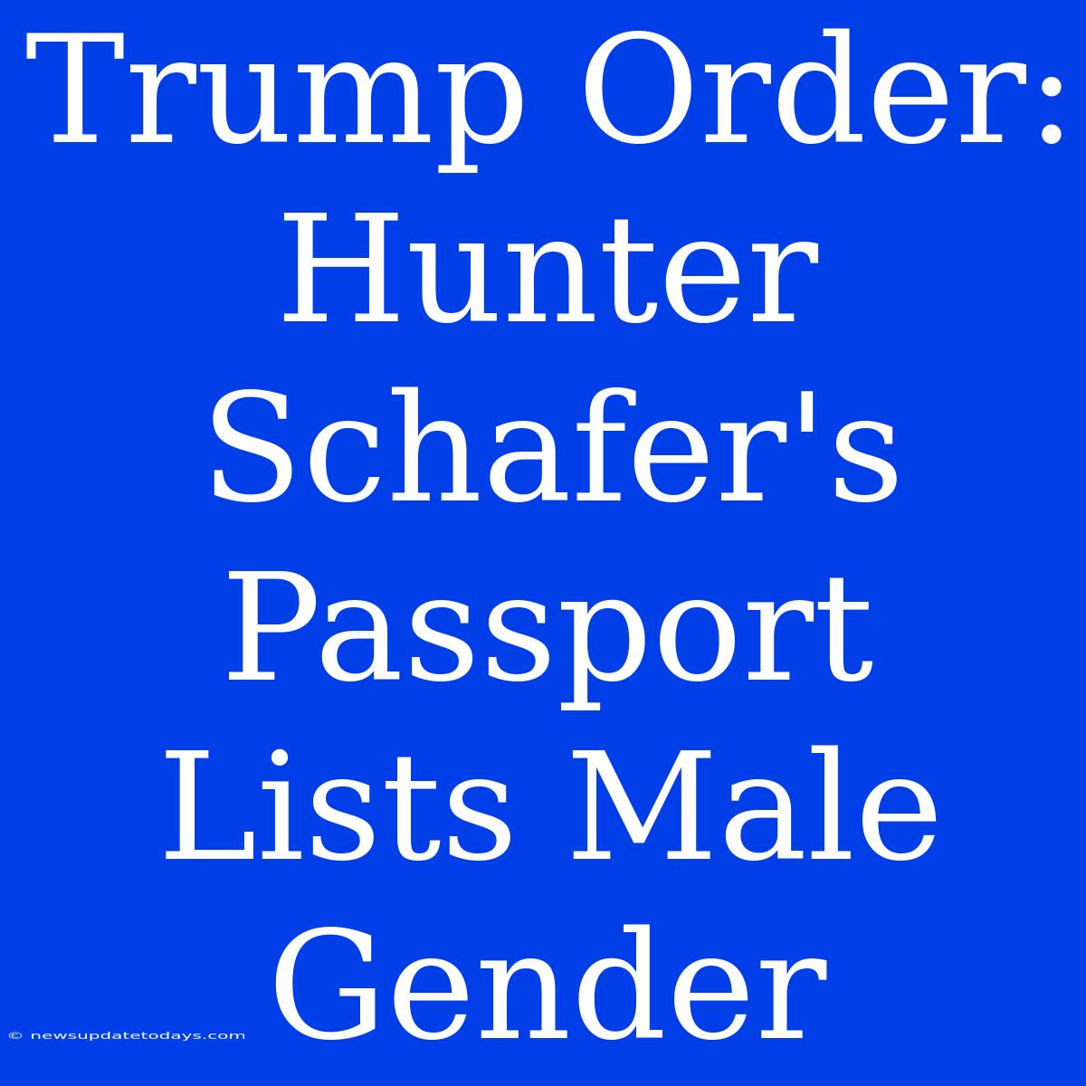 Trump Order: Hunter Schafer's Passport Lists Male Gender