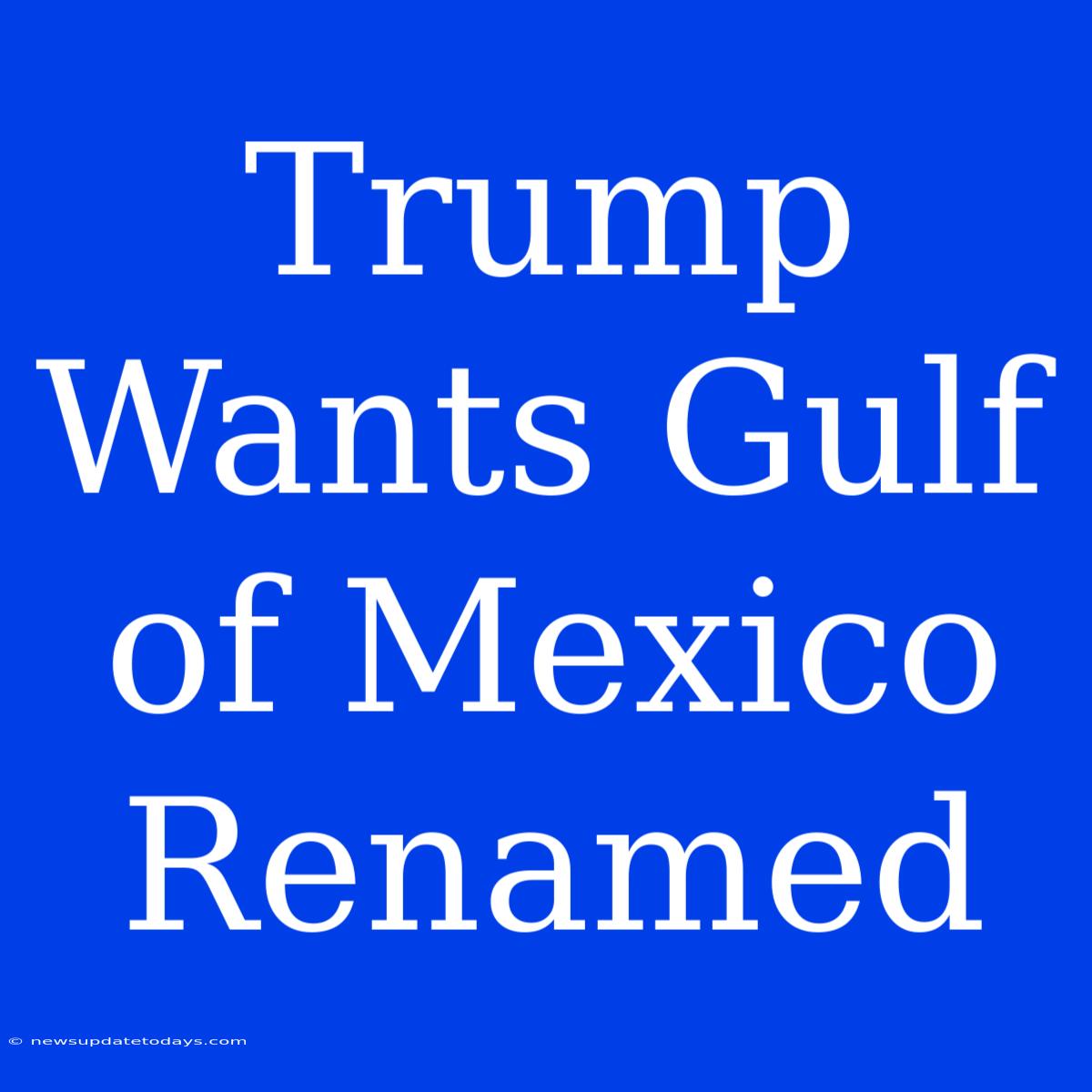 Trump Wants Gulf Of Mexico Renamed