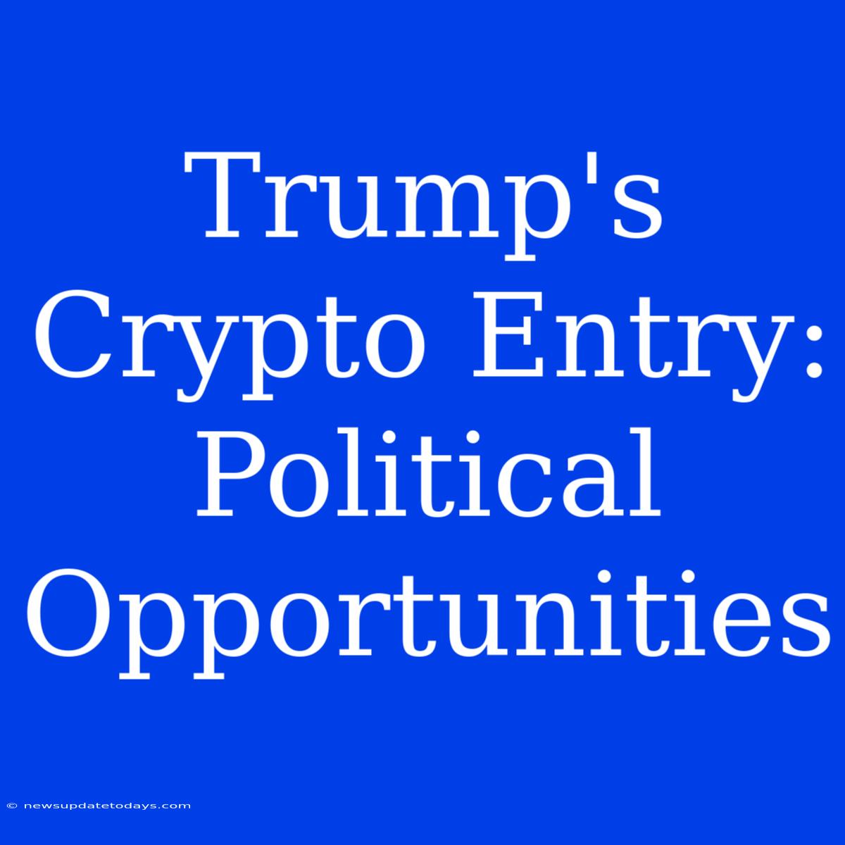 Trump's Crypto Entry: Political Opportunities