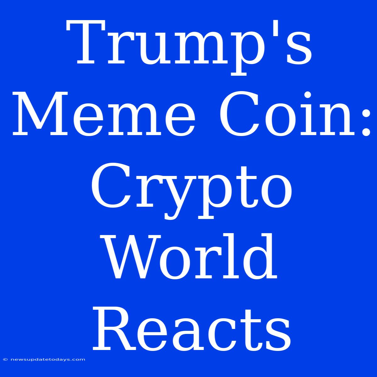 Trump's Meme Coin: Crypto World Reacts