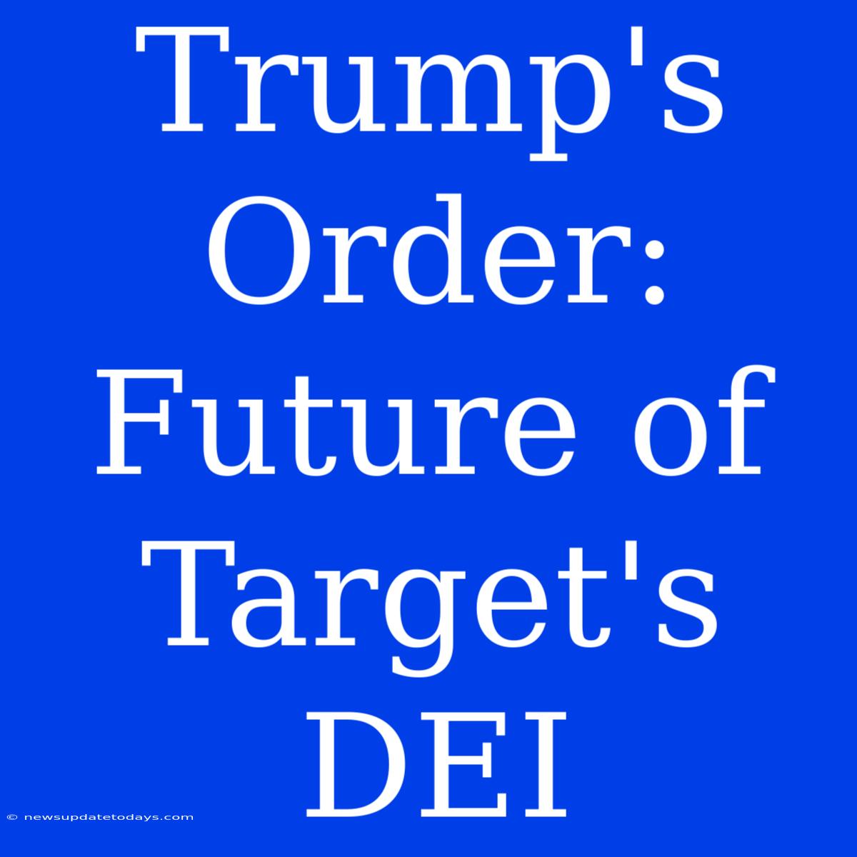 Trump's Order: Future Of Target's DEI