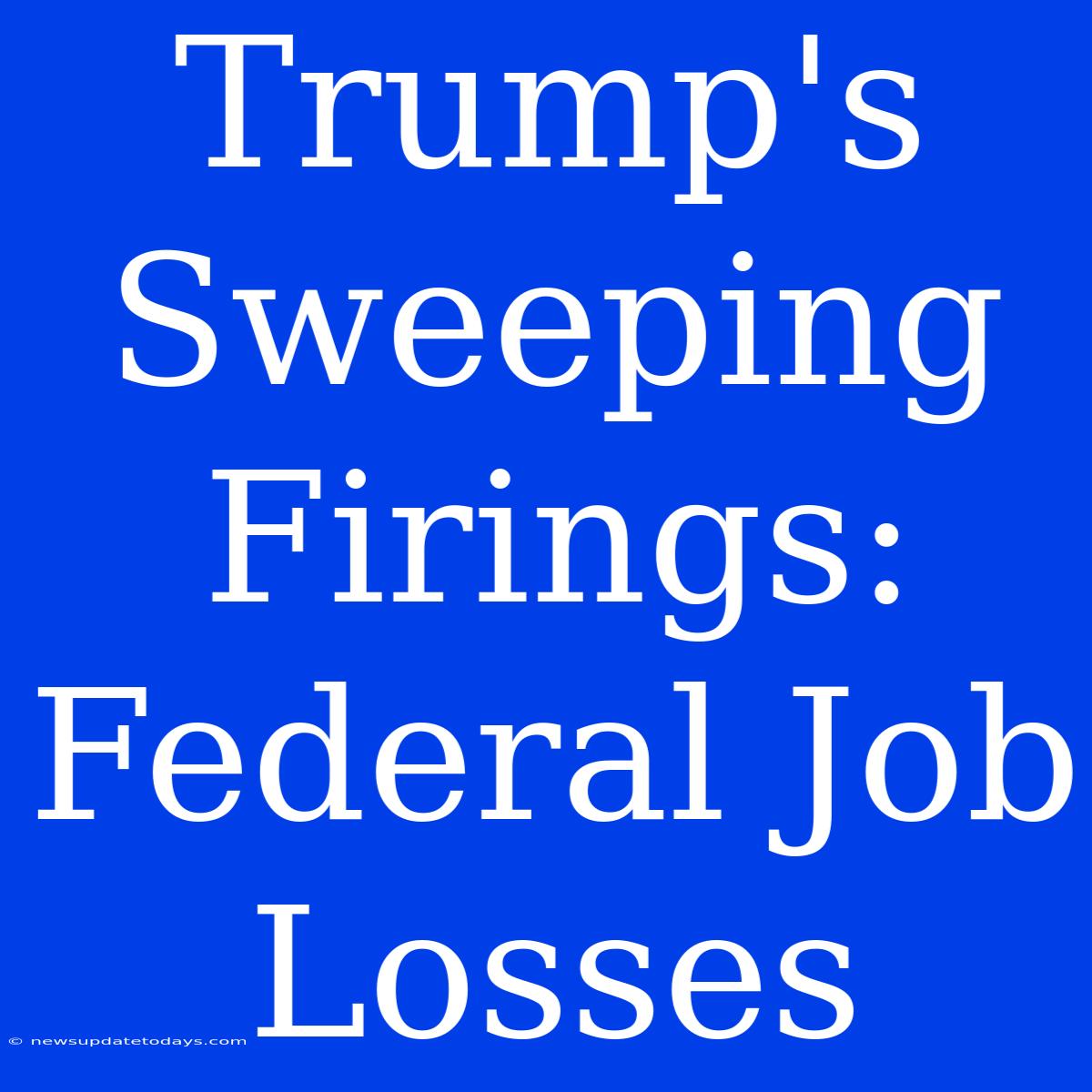 Trump's Sweeping Firings: Federal Job Losses