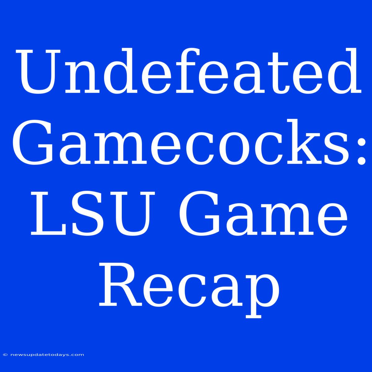 Undefeated Gamecocks: LSU Game Recap