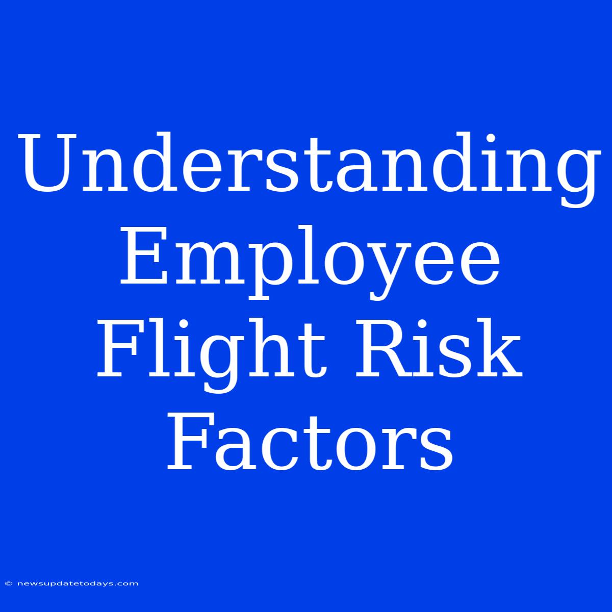 Understanding Employee Flight Risk Factors