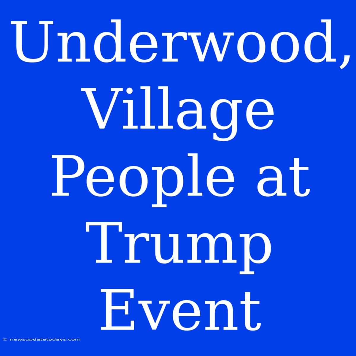 Underwood, Village People At Trump Event