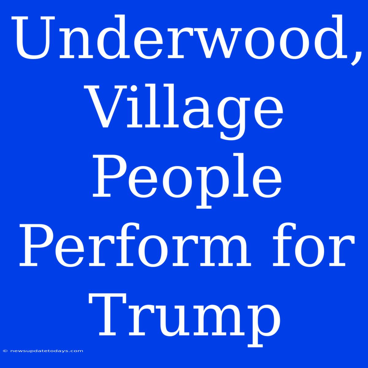 Underwood, Village People Perform For Trump