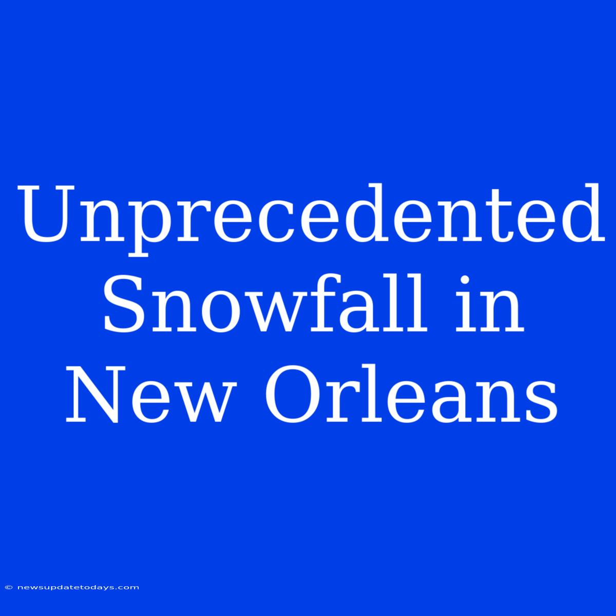 Unprecedented Snowfall In New Orleans