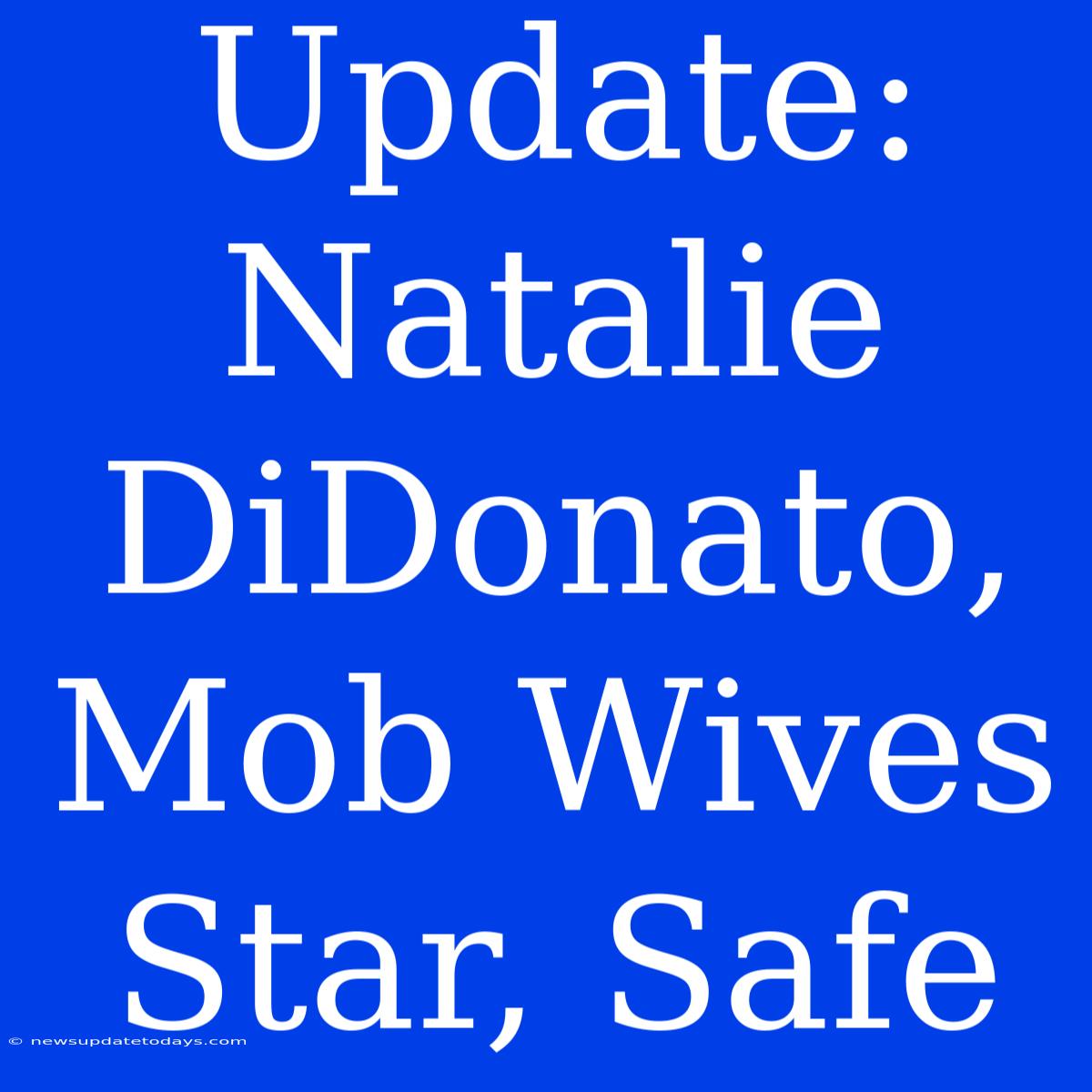 Update: Natalie DiDonato, Mob Wives Star, Safe