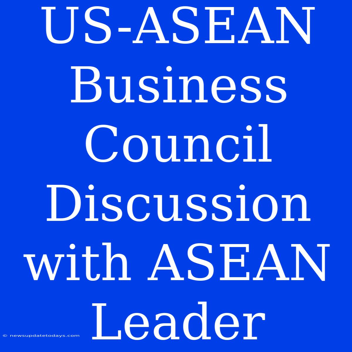 US-ASEAN Business Council Discussion With ASEAN Leader