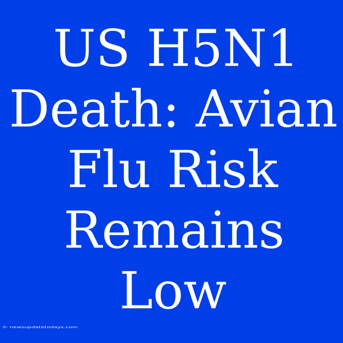 US H5N1 Death: Avian Flu Risk Remains Low