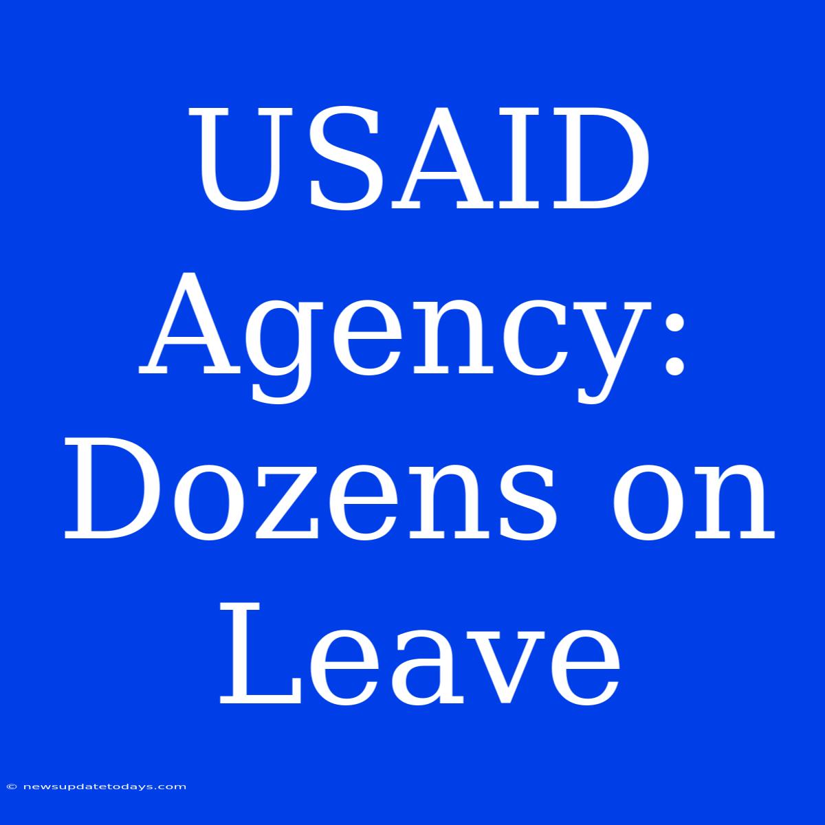 USAID Agency: Dozens On Leave