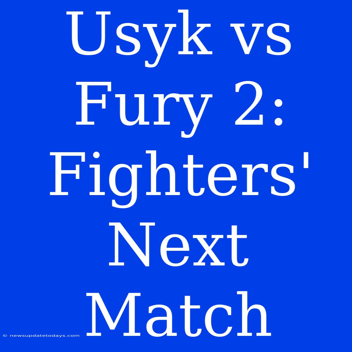 Usyk Vs Fury 2: Fighters' Next Match