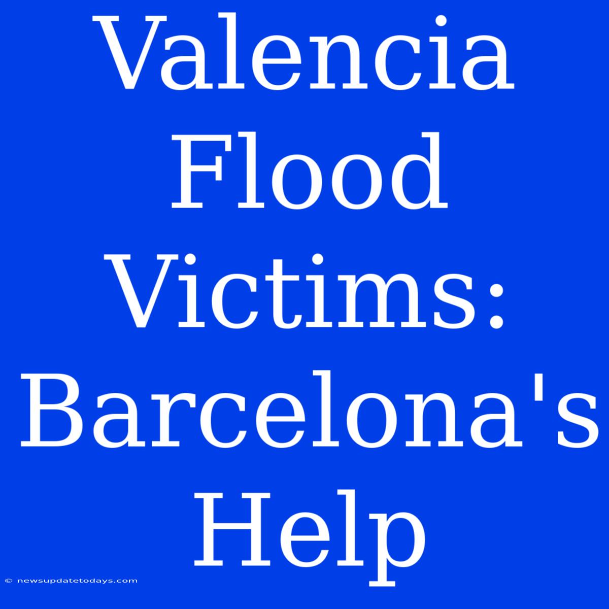 Valencia Flood Victims: Barcelona's Help