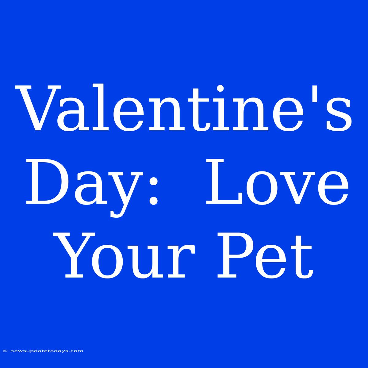 Valentine's Day:  Love Your Pet