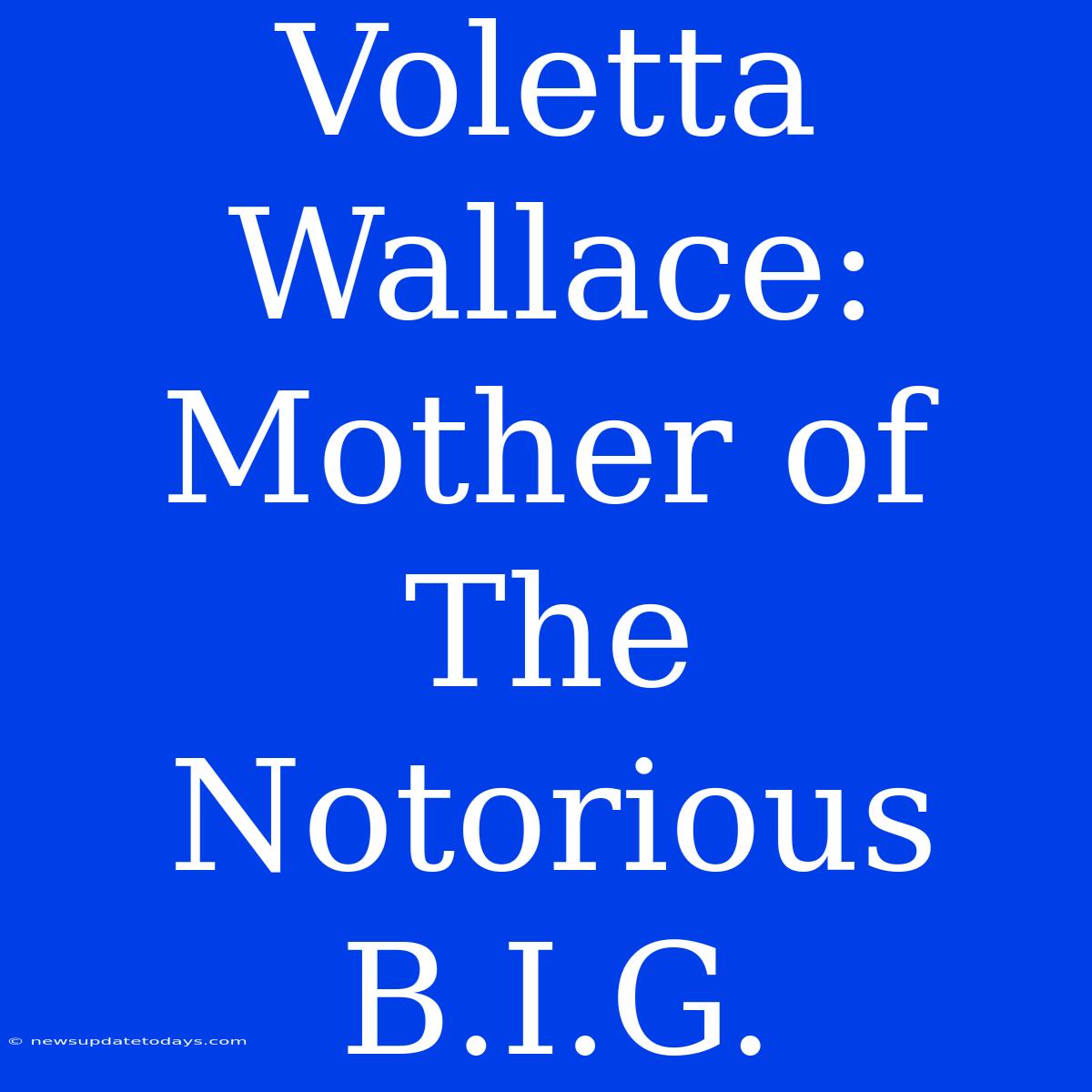 Voletta Wallace: Mother Of The Notorious B.I.G.