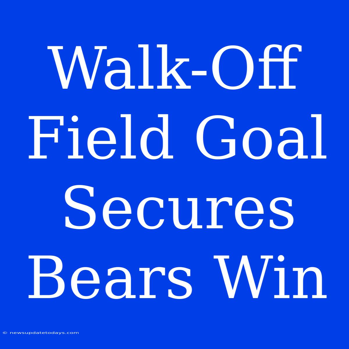 Walk-Off Field Goal Secures Bears Win