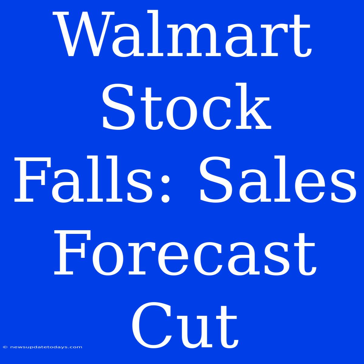 Walmart Stock Falls: Sales Forecast Cut