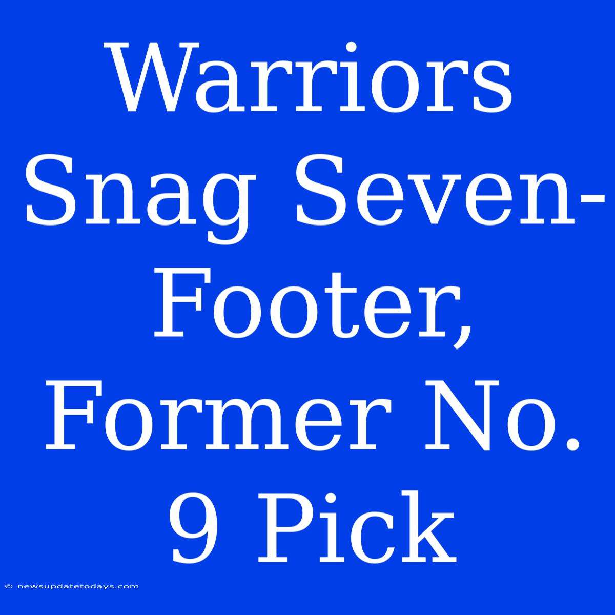 Warriors Snag Seven-Footer, Former No. 9 Pick