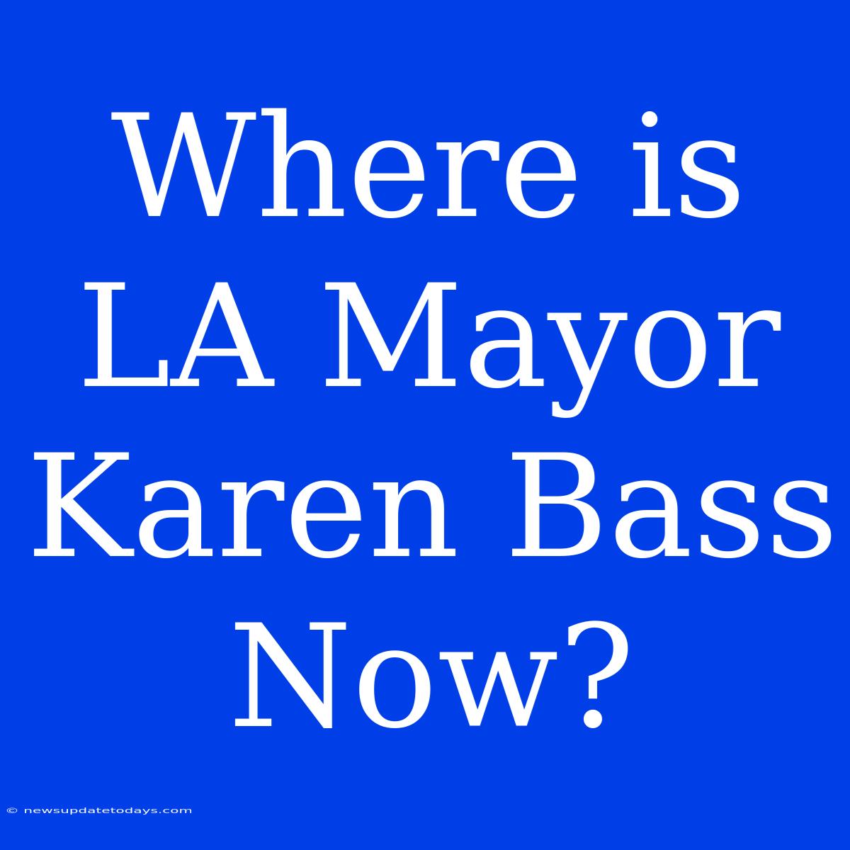 Where Is LA Mayor Karen Bass Now?