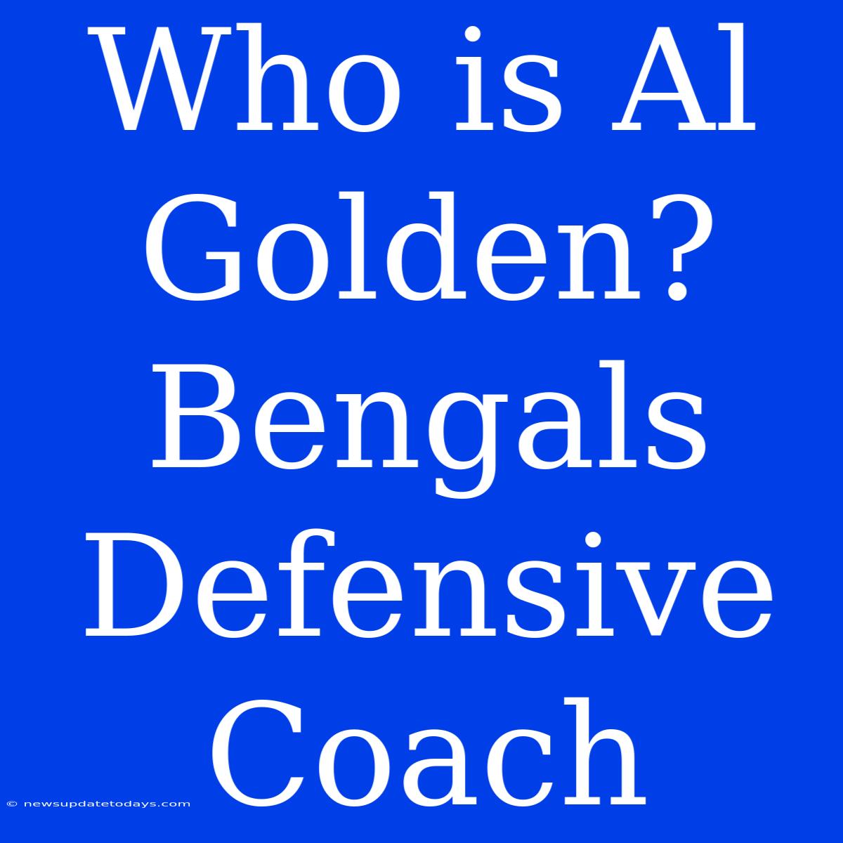 Who Is Al Golden? Bengals Defensive Coach