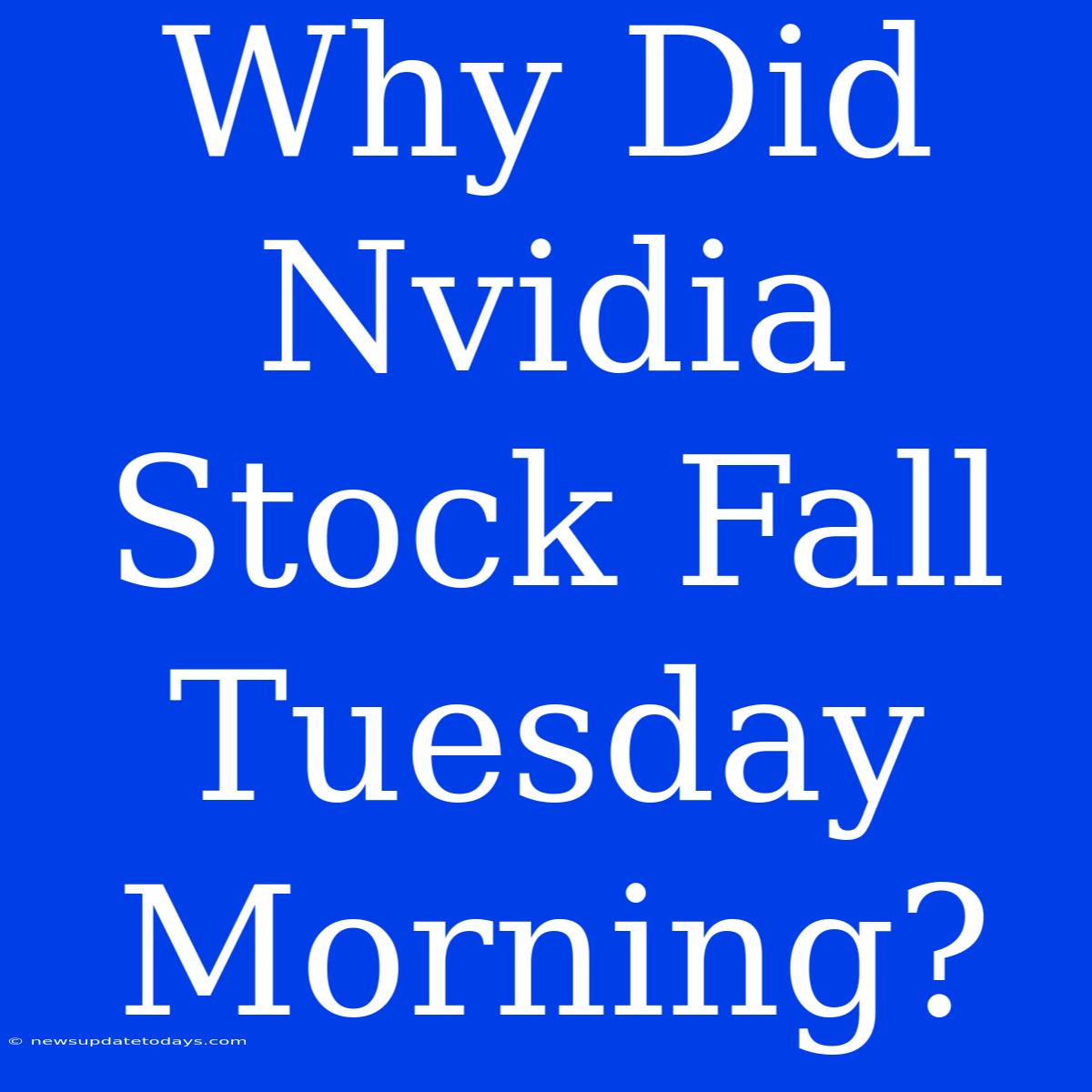 Why Did Nvidia Stock Fall Tuesday Morning?