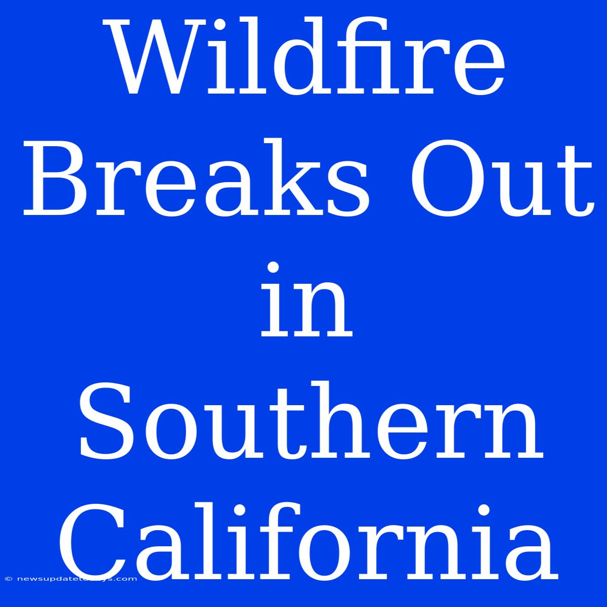 Wildfire Breaks Out In Southern California