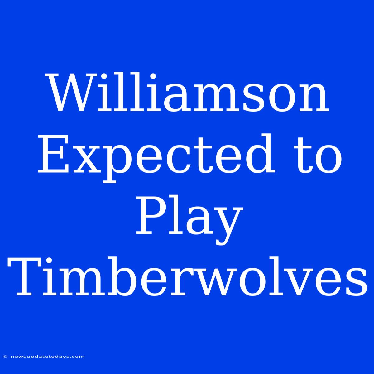 Williamson Expected To Play Timberwolves