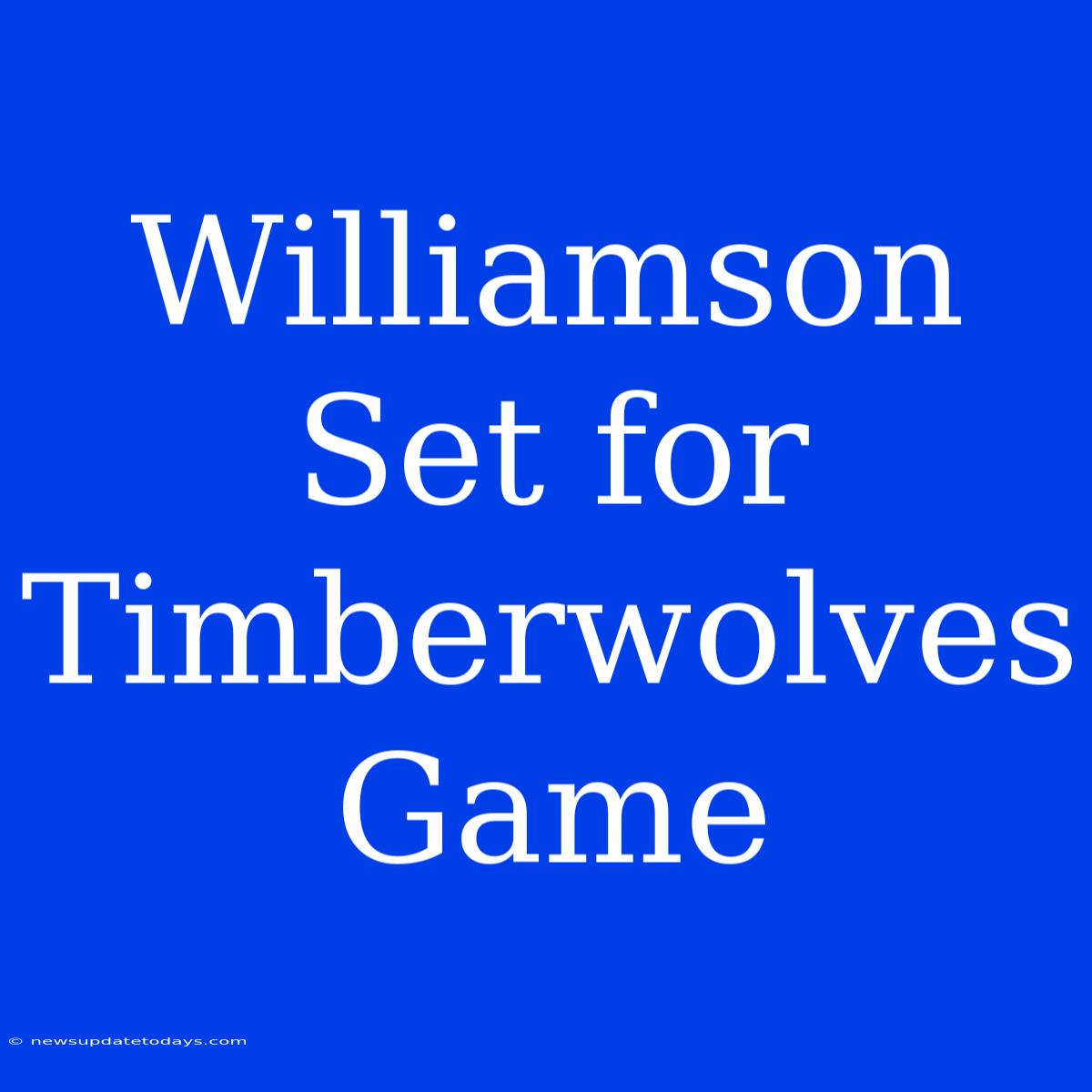 Williamson Set For Timberwolves Game