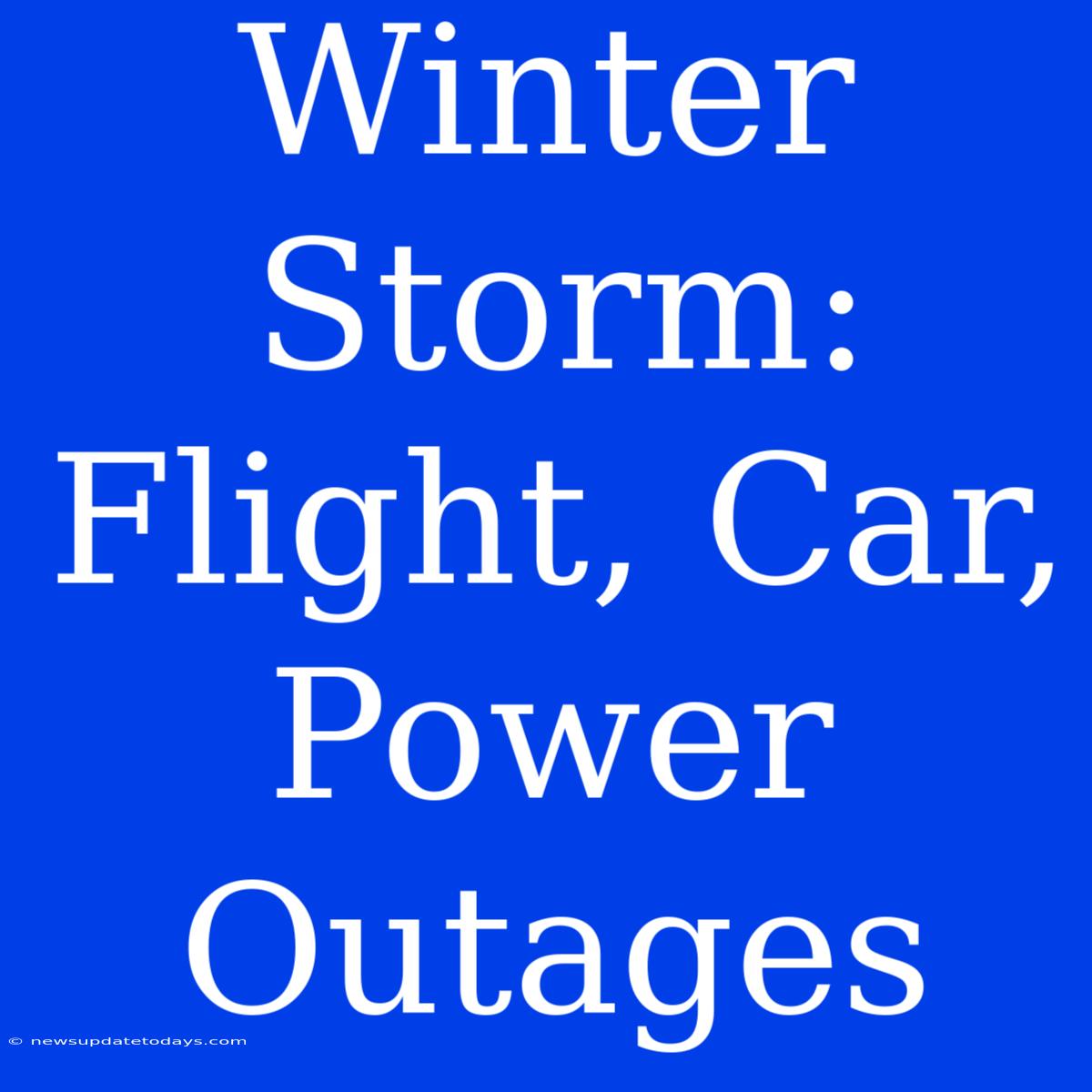 Winter Storm: Flight, Car, Power Outages