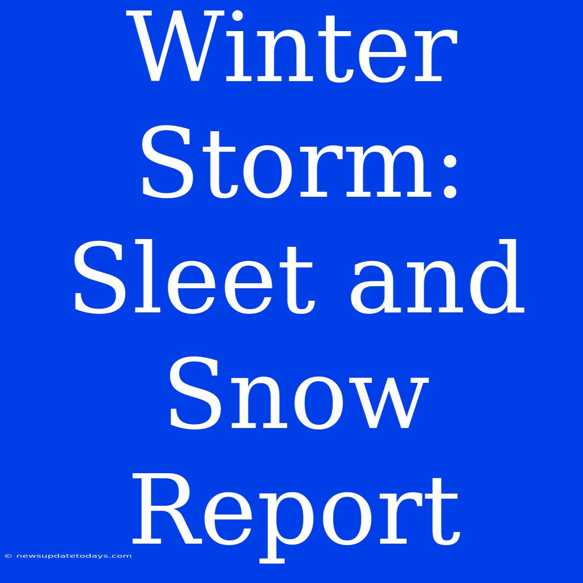 Winter Storm: Sleet And Snow Report