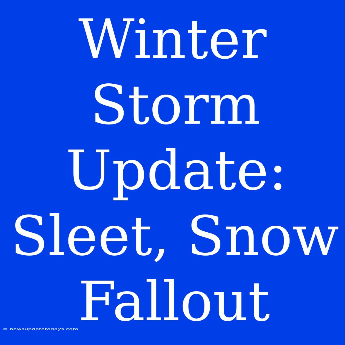 Winter Storm Update: Sleet, Snow Fallout