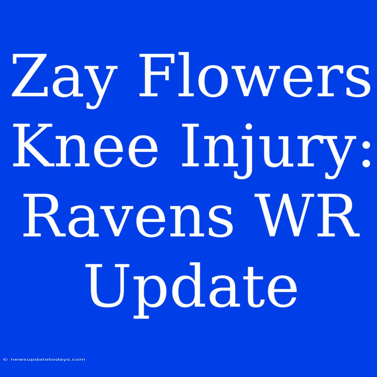 Zay Flowers Knee Injury: Ravens WR Update