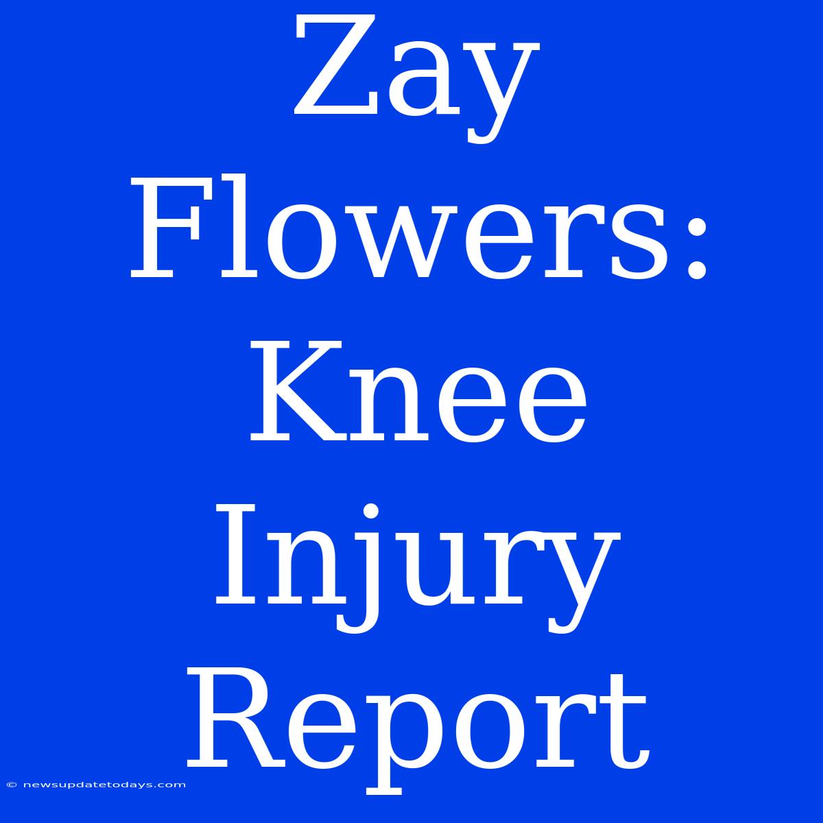 Zay Flowers: Knee Injury Report