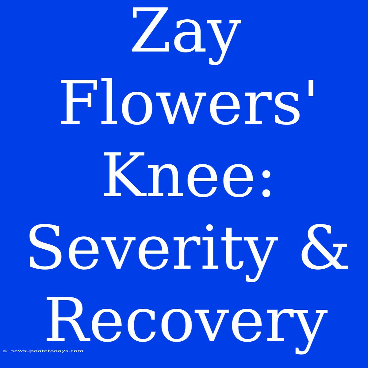 Zay Flowers' Knee: Severity & Recovery