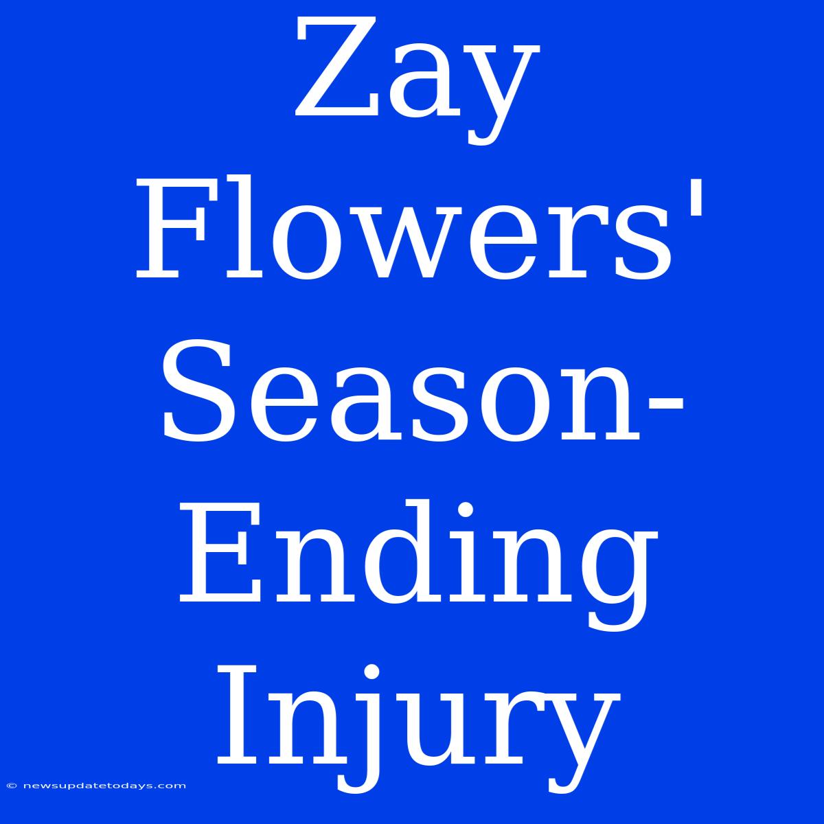 Zay Flowers' Season-Ending Injury