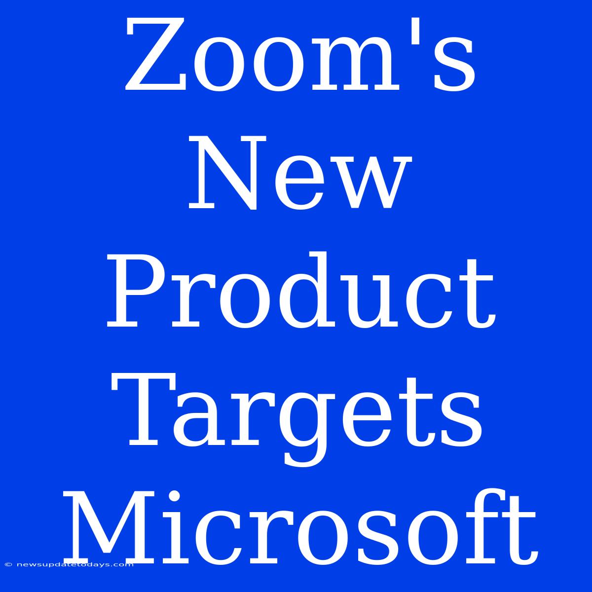 Zoom's New Product Targets Microsoft